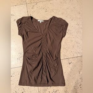 CABI soft cotton ruched shirt.